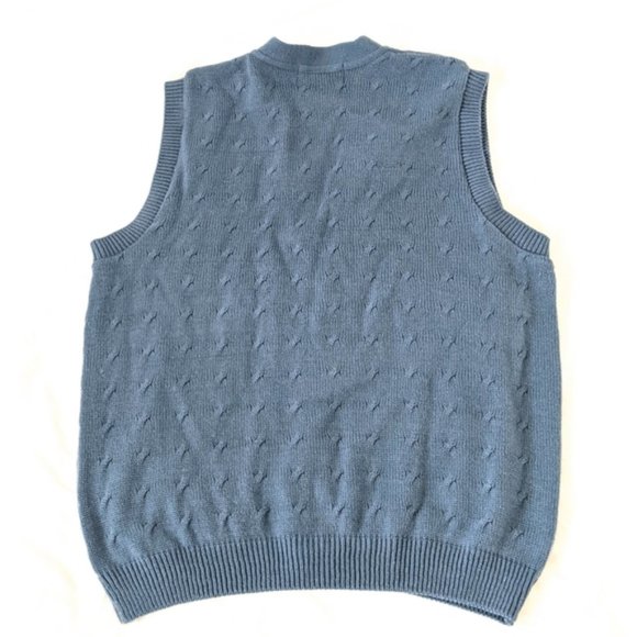 Vintage Oversized Cable Knit Button Up Sweater Vest Grandpa Preppy Academia Cool - Picture 7 of 13